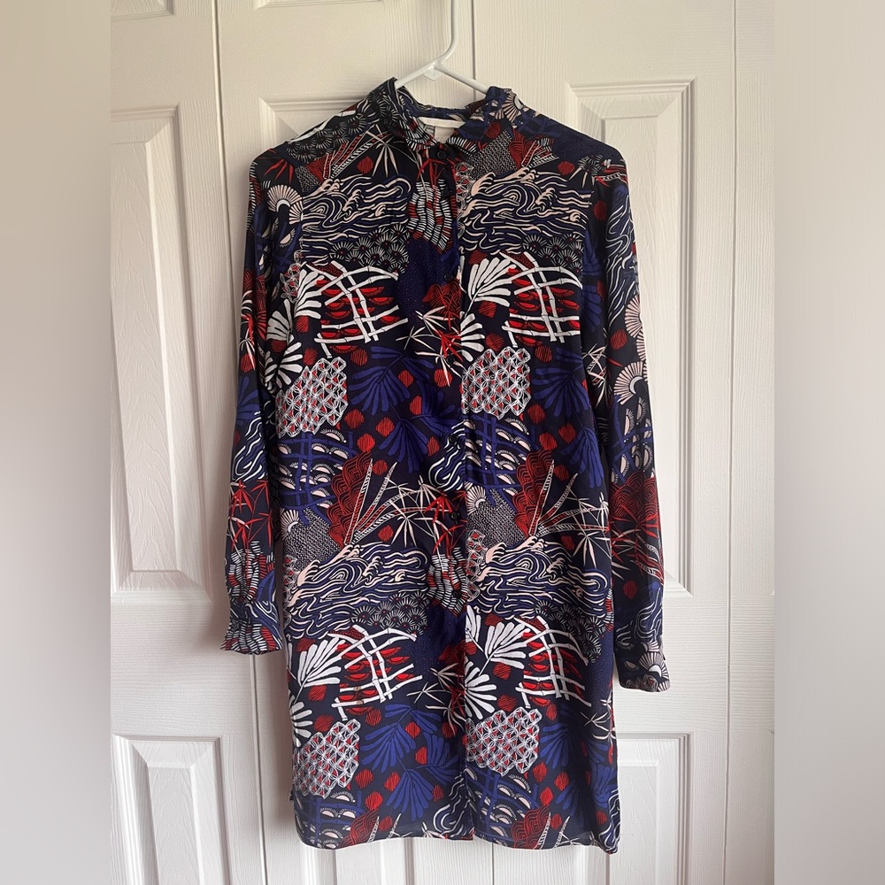 Printed Tunic Button Down H&M